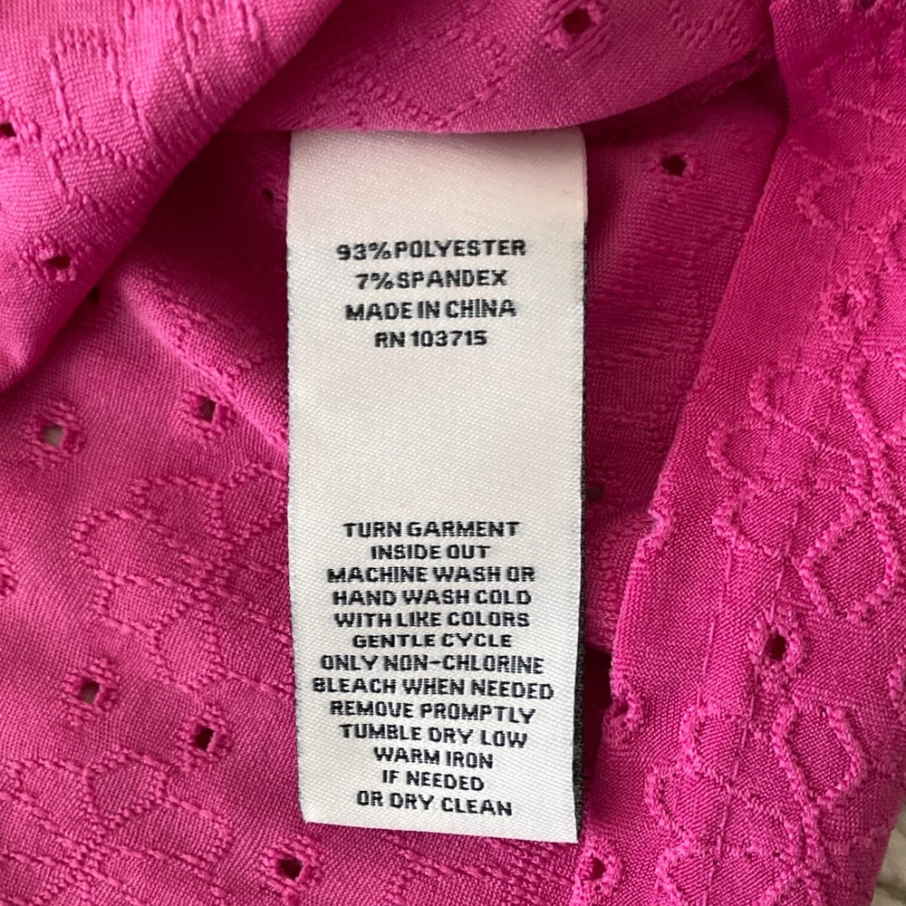 Nanette Lepore Fuchsia Eyelet Short Sleeve Top - Picture 7 of 9